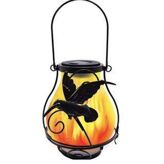 Solcelle flamme lanterne med kolibrier
